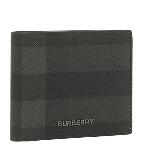 burberry charcoal check and leather bifold wallet|Check Slim Bifold Wallet in Charcoal .